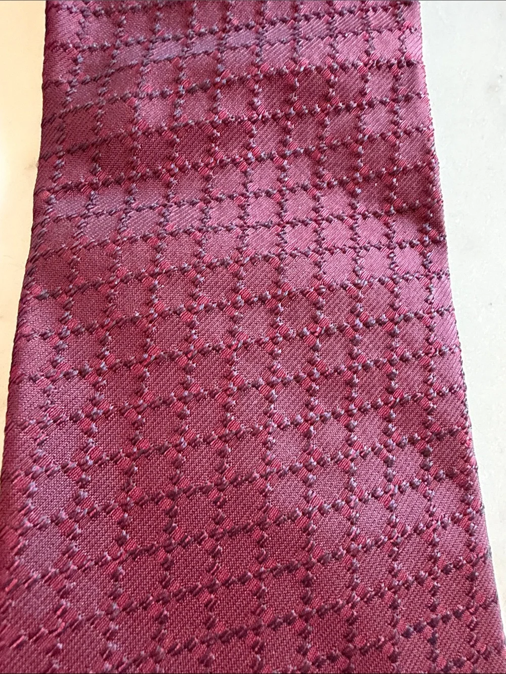 Zegna Burgundy Textured Silk Necktie